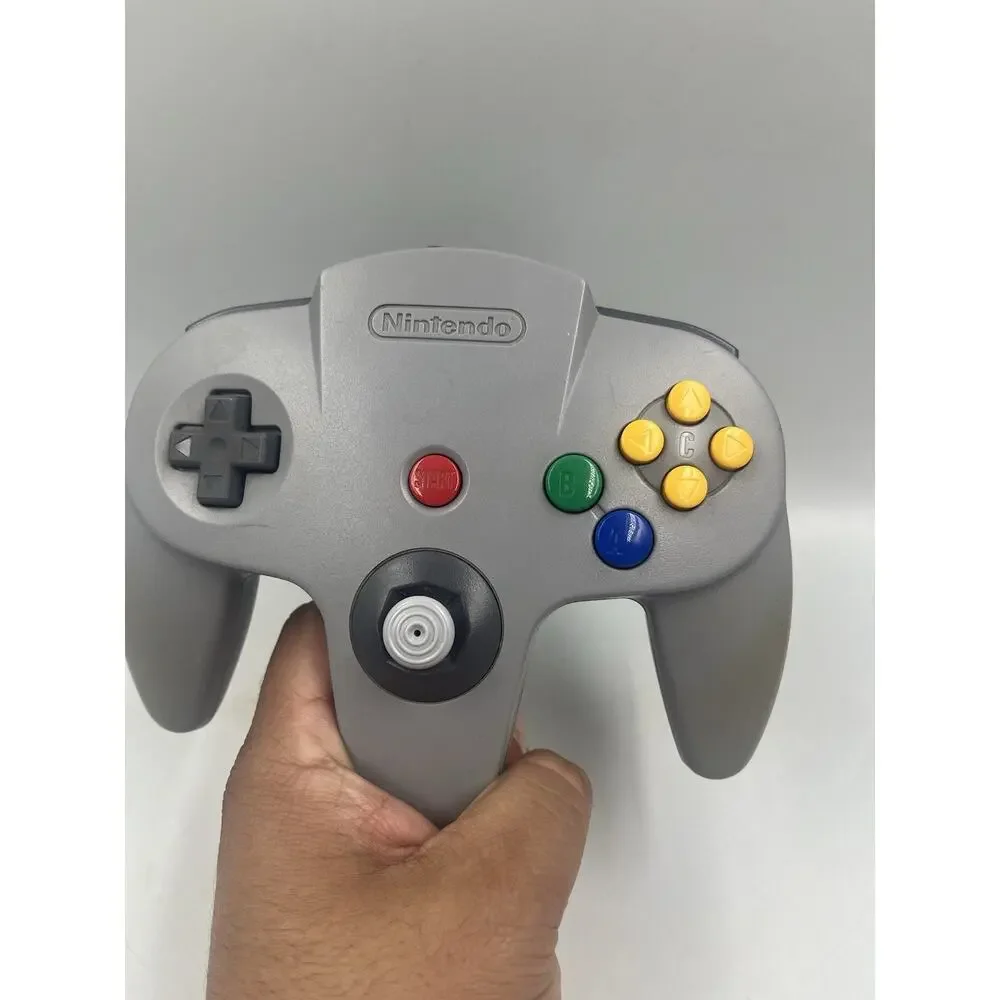 Nintendo 64 N64 Controller NUS-005 Original OEM Authentic Gray With Memory Card